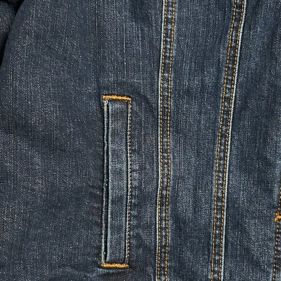 LOFT Dark Washed Denim Jacket Women's Size XL - Picture 4 of 9
